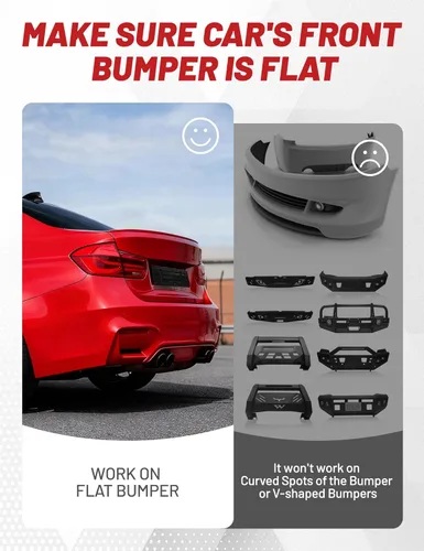 Miniatura 7 de RED WOLF Soporte de Placa Delantera Universal para Automóvil, Camión, Furgoneta, SUV con Marco de Etiqueta, 6 Tornillos y Juego de Llaves, Negro