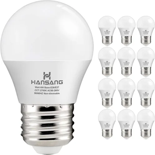 Miniatura 9 de Bombilla LED E26, luz blanca cálida de 2700 K, bombillas pequeñas equivalentes a 60 W, bombilla E26 para ventilador de techo, forma A15, 600 lm 120
