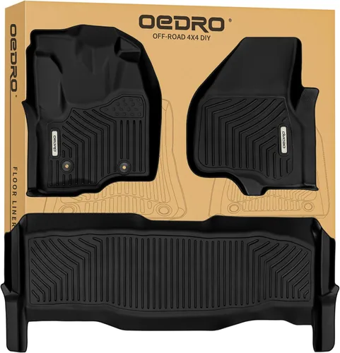 OEDRO Alfombrillas de suelo compatibles con Ford F-250/F-350/F-450 Super Cab 2012-2016, TPE para todo clima con ajuste personalizado, juego de