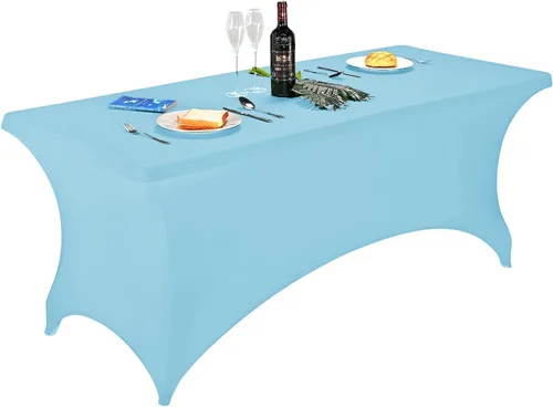 Miniatura 84 de FORLIFE - Funda de mesa de elastano, mantel ajustado de 4 pies para mesas rectangulares, funda elástica para patio, universal para bodas, banquetes