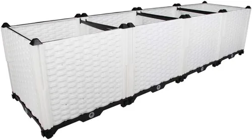 Miniatura 22 de Hershii Kits de cama elevada de jardín, contenedores rectangulares de plástico para plantas profundas, para interiores y exteriores, verduras, Blanco