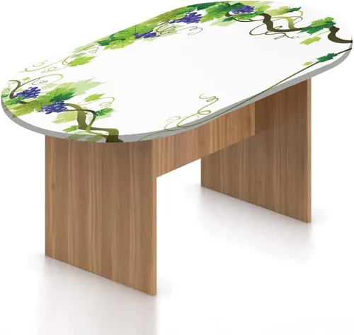 Miniatura 10 de Mantel ajustable ovalado de poliéster con bordes elásticos azules, detalle de nube blanca en cielo azul claro, protector de mesa ajustable