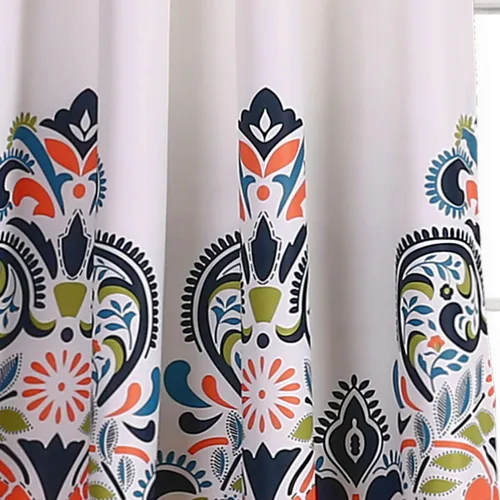 Miniatura 3 de Lush Decor Clara Curtains - Cortinas con estampado de damasco paisley, estilo bohemio, filtrado de luz, juego de paneles para ventana para sala
