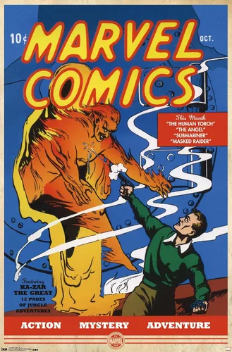 Trends International Marvel Comics - Póster de pared de The Very First Marvel Comics #1, 22.375 x 34 pulgadas, versión premium sin marco