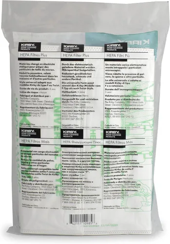 Miniatura 4 de Bolsas de filtro HEPA Kirby Micron Magic Plus 6 unidades Número de parte #204814 Compatibles con aspiradoras estilo F y Twist