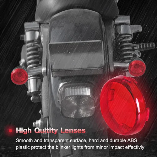 Miniatura 3 de NTHREEAUTO - Juego completo de cubiertas de lentes de luz de señal de giro para Harley Sportster Street Glide Road King Softail, ámbar, rojo