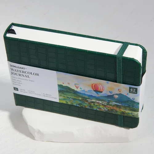 Miniatura 5 de Diario de acuarela, 42 hojas de 84 páginas, 140 libras, 300 GSM, papel de algodón, prensa en frío, cuadernos de bocetos de papel de acuarela