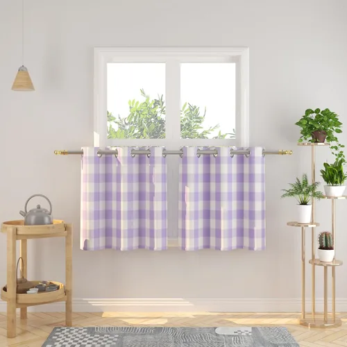Miniatura 6 de Cortinas de 24 pulgadas de largo con diseño Buffalo Check Gingham Plaid para ventanas de cocina y baño, tratamiento para ventanas con 2 paneles