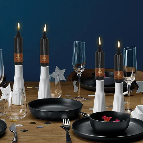 Miniatura 7 de Candelabros de Velas Cónicas Negras, Velas Cónicas Cortas de 5 pulgadas, Candelabros de Velas de Halloween Sin Goteo para Decoración de Navidad
