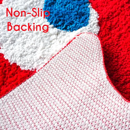 Miniatura 7 de Evovee Alfombra de baño roja, bonita alfombra de baño divertida, decoración divertida, alfombra roja para dormitorio, divertida, divertida, redonda