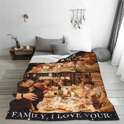 Miniatura 2 de Youltar Manta personalizada con fotos de texto, mantas personalizadas con imágenes para familiares y amigos, Año Nuevo, Halloween, cumpleaños