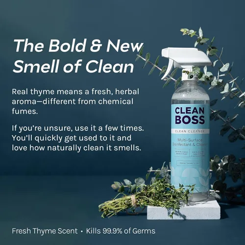 Miniatura 2 de CleanBoss Desinfectante botánico – 24 onzas (paquete de 2) – Limpiador multisuperficie – Mata el 99.9% de los gérmenes + virus del resfriado