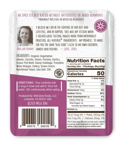 Miniatura 2 de Wild Zora Sopas instantáneas aptas para dieta cetogénica Savoy Beef paquete de 8 caldos hechos con carne 100% alimentada con pasto y verduras, sin