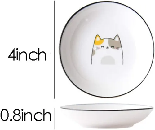 Miniatura 2 de Platos de cena de cerámica para gatos, platos de condimentos, platos de aperitivos, cuenco de inmersión