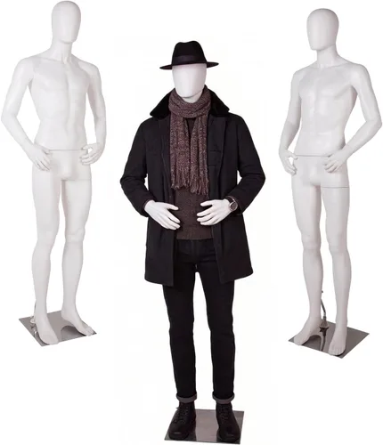 Miniatura 14 de Maniquí de cuerpo completo masculino – Soporte de maniquí con base de metal Pantalla de forma de vestido desmontable, modelo de vestido ajustable