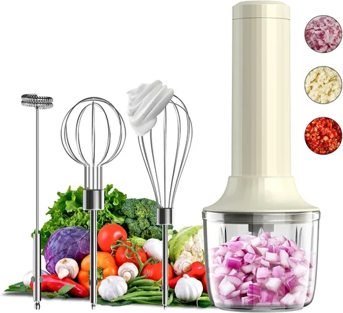 Mezclador de mano inalámbrico MixgoII, batidor eléctrico de mano y espumador de leche, mini mezcladores de mano, batidora de mano recargable y Beige