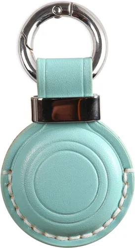 Miniatura 13 de Llavero de Cuero Genuino Compatible con Airtag, Soporte Seguro para Llavero de Air Tag Funda de Cubierta Anillo de Llavero Accesorios - Rosa V2.0