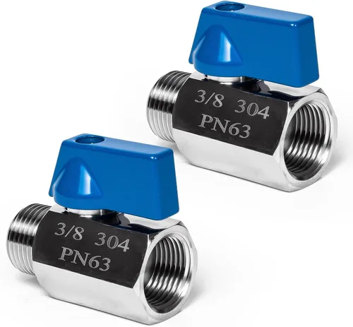 Miniatura 11 de Paquete de 2 válvulas de bola mini de 1", válvula de cierre de acero inoxidable 304 rosca NPT hembra x macho válvulas pequeñas para espacio compacto