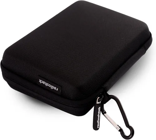 RadioShack Organizador de cables pequeño estuche de viaje, organizador de bolsas para cables de carga de teléfono, cables HDMI y más, color negro