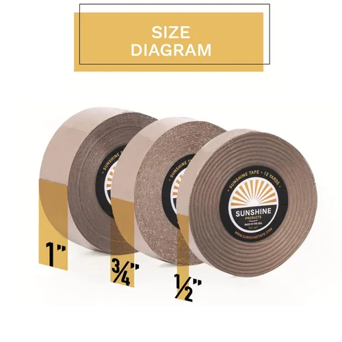 Miniatura 2 de Sunshine Tape Rollo de cinta adhesiva para peluca sin pegamento 1 pulgada x 3 yardas Doble cara, grado médico Cinta de tupé y peluca