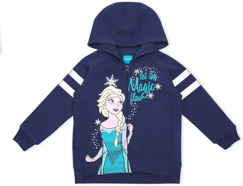 Miniatura 2 de Disney Frozen Girls - Conjunto de camiseta con capucha y pantalones de leggings con cremallera para niños pequeños y pequeños, blancogrisazul marino