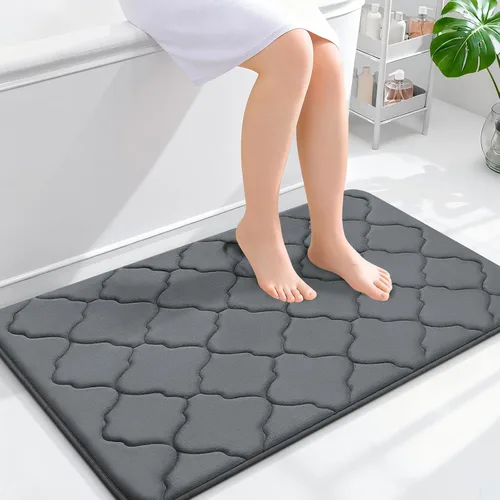 Miniatura 299 de OLANLY Alfombra de Baño de Espuma Viscoelástica de 24 x 16 pulgadas, Ultra Suave y Absorbente, Alfombras de Baño Antideslizantes, Cómodas, Lavables
