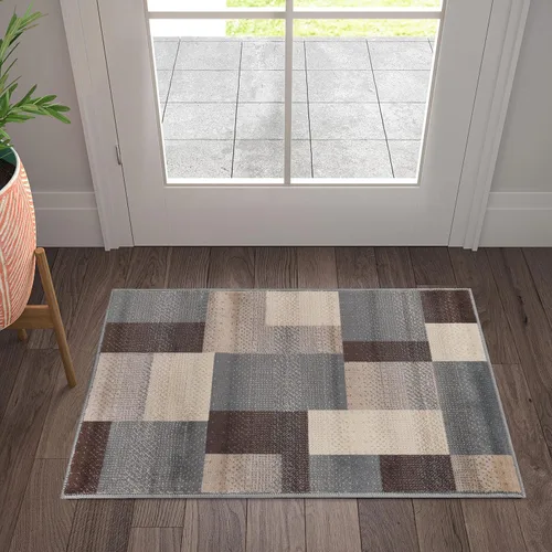Miniatura 41 de Superior alfombra de área de la colección diseñador Clifton, 8 mm de altura de apilado, con respaldo de yute, diseño geométrico contemporáneo, Beige