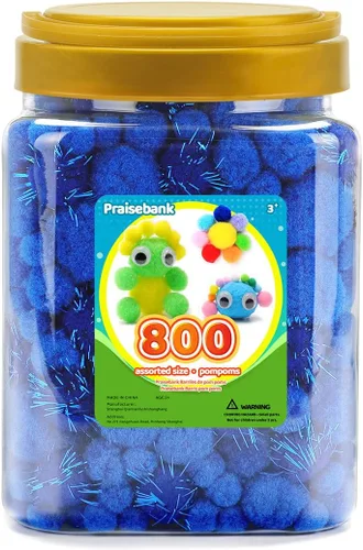 Miniatura 24 de Praisebank 300 pompones de 1 pulgada para artes y manualidades, manualidades en tarro