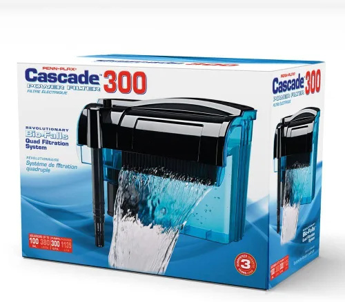 Miniatura 2 de Penn Plax Cascade Filtro colgante para acuario, filtro con sistema de filtración cuádruple, limpia tanques de hasta 50 galones