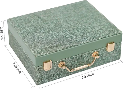 Miniatura 3 de Zumier Joyero organizador portátil para mujeres y niñas con piel sintética, caja organizadora de aretes con espejo de maquillaje para cumpleaños