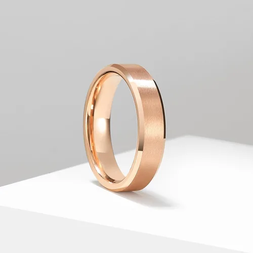 Miniatura 74 de King Will Anillo de boda de tungsteno para hombre, disponible en 15/64 a 25/64 de pulgada (6 a 10 mm), negro/plata, acabado mate, borde pulido