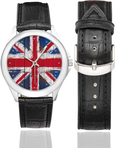 Miniatura 2 de Cool National Flag - Reloj de pulsera de cuero clásico de acero inoxidable para mujer, color negro