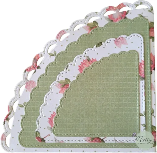 Miniatura 3 de Matty's Crafting Joy Juego de 4 troqueles de bolsillo esquinero cosido, troqueles festoneados, troqueles de corte de metal anidados grandes