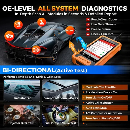 Miniatura 2 de LAUNCH Creader Elite para escáner Land Rover Jaguar OBD2, herramienta de escaneo de diagnóstico bidireccional de sistema completo 2026, todos
