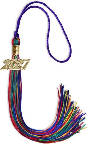 Miniatura 254 de Endea Graduation - Borla de doble color mixto con fecha dorada (negro/dorado antiguo, 2021)
