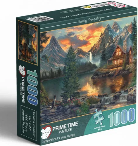 Miniatura 3 de Rompecabezas de 1000 piezas para adultos, cabaña de montaña junto a un lago, rompecabezas desafiante perfecto para noches de juego, 1000 piezas