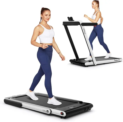 Miniatura 13 de GYMAX Almohadilla para caminar, 2 en 1, instalación gratuita debajo del escritorio, con monitor LED, aplicación inteligente/control remoto y altavoz