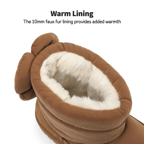 Miniatura 5 de DREAM PAIRS Botas de nieve para niñas de invierno de 0.394 pulgadas con forro de piel sintética para niños pequeños y grandes