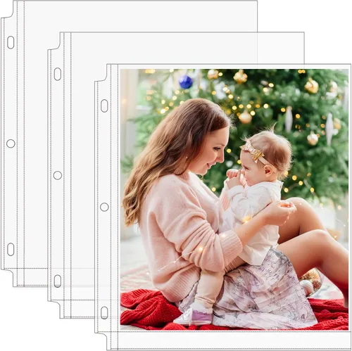 MaxGear Paquete de 30 fundas de fotos de 8 x 10 pulgadas para carpeta de 3 anillos (60 imágenes), protectores de páginas de archivo de alta