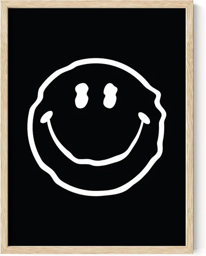 Miniatura 65 de HAUS AND HUES Impresión artística de sonrisas ácidas negras - Individual - 12x16 Smileys negros