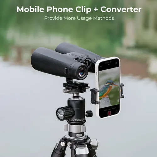 Miniatura 6 de K&F Concept Telescopio binoculares de 12 x 50 con adaptador para teléfono inteligente, adaptador de trípode, paño de limpieza, lente FMC BAK4 prisma