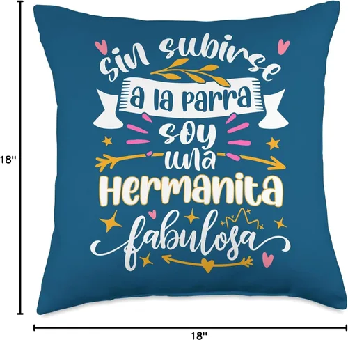 Miniatura 4 de Regalo Original Para Mi Hermanita Regalos Hermanita Fabulosa Divertido Mujer Chiquita Hermana Menor - Almohada de 18 x 18 pulgadas, multicolor