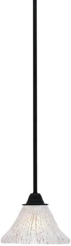Miniatura 130 de Toltec Lighting Paramount - Mini colgante de 1 luz en acabado negro mate con cristal de arte perla de 7 pulgadas y estilo negro