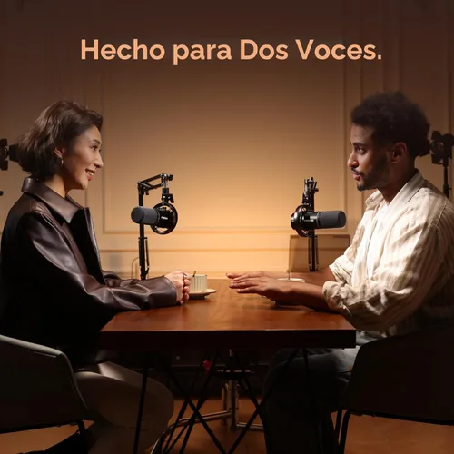 Miniatura 2 de MAONO PD200W Paquete de equipo de podcast híbrido inalámbrico para 2, kit de micrófono dinámico XLR USB con 2 soportes de escritorio, software