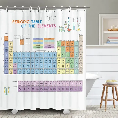 Miniatura 18 de RosieLily Cortinas de ducha para niños, 72 pulgadas de ancho x 72 pulgadas de alto, cortinas de ducha extra largas con ganchos, palabras divertidas