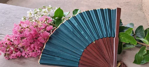 Miniatura 5 de Exotic Jungle Green - Abanico plegable de mano, 9 pulgadas, hecho a mano en Bali, Indonesia, para bodas, fiestas, mantente fresco con estilo, regalo
