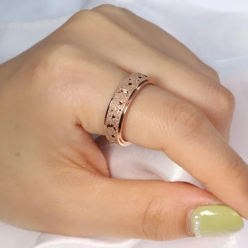 Miniatura 4 de OreilleStar Anillo de ansiedad para mujer, anillo giratorio, juguetes para la ansiedad, para adultos, acero inoxidable Fidit para hombres, banda