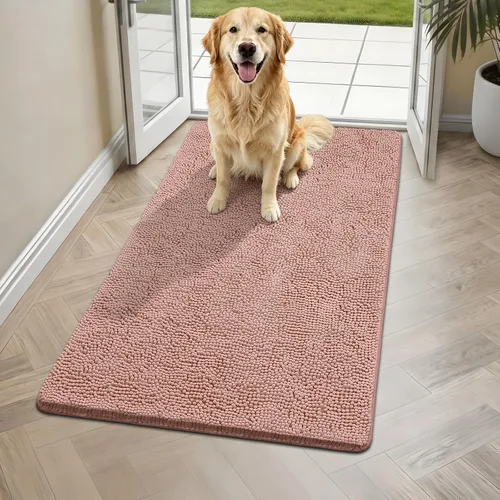 Miniatura 31 de Bcoimo Tapete súper absorbente para puerta de perro, 30 x 20 pulgadas, tapete antideslizante para patas fangosas, alfombras para mascotas para patas