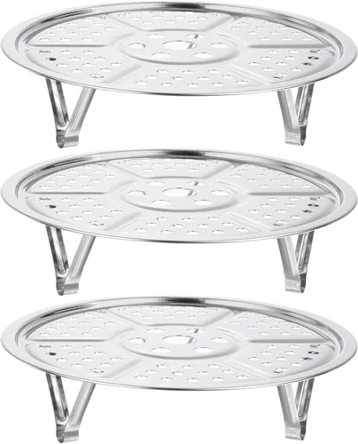 Miniatura 10 de uxcell Rejilla de vaporización de acero inoxidable con soporte, bandeja de vaporización de 26 cm para utensilios de cocina al vapor, olla a presión