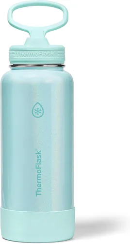 Miniatura 20 de ThermoFlask Botella de agua aislada con tapa de boquilla, a prueba de fugas, botella de agua de acero inoxidable para bebidas frías y calientes